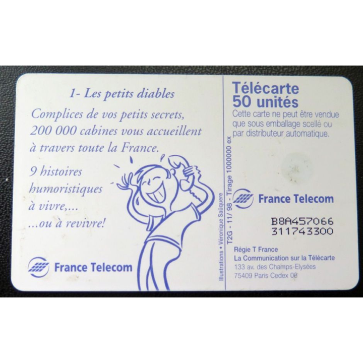 télécarte 50 unités France télécom Les petits diables
