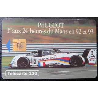 télécarte 120 unités France télécom Peugeot 1° aux 24 heures du Mans en 92 et 93