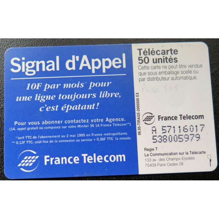 télécarte 50 unités France télécom Signal d'appel