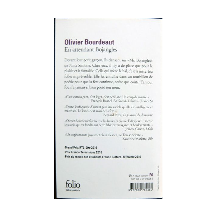 En attendant Bojangles écrit par Olivier Bourdeaut aux éditions Folio Gallimard