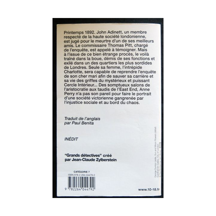 La conspiration de Withechapel écrit par Anne Perry aux éditions 10/18 Paris