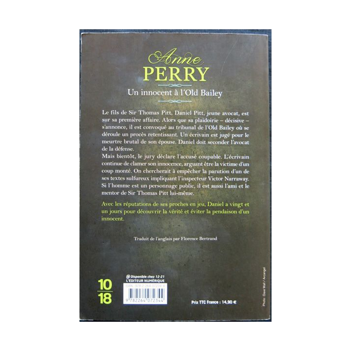 Un innocent à l'Old Bailey écrit par Anne Perry aux éditions 10/18 Paris