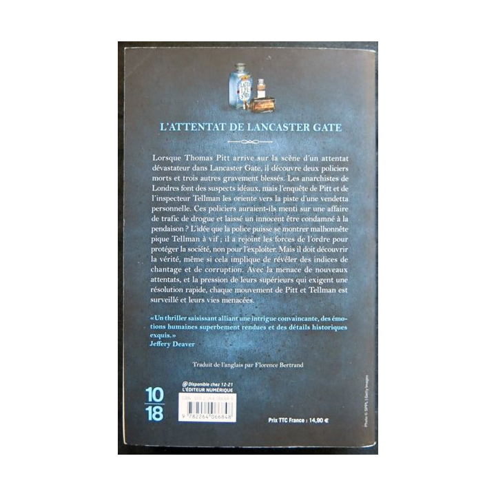 L'attentat de Lancaster Gate écrit par Anne Perry aux éditions 10/18 Paris