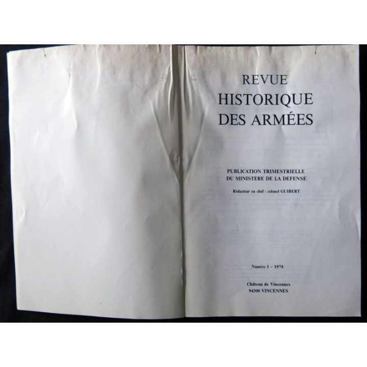 Revue historique des armées N° 1 - 5° année (1978)