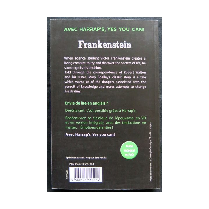 Frankenstein écrit par Mary Shelley aux éditions Grafica Veneta
