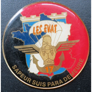 17° RGP : médaille plaque de 7,3 cm Les EVAT sapeur suis para demeure