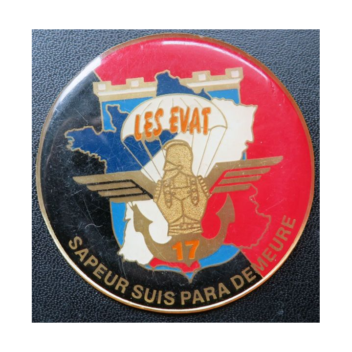 17° RGP : médaille plaque de 7,3 cm Les EVAT sapeur suis para demeure