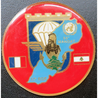 17° RGP : médaille plaque de 6,5 cm 55° mandat au Liban