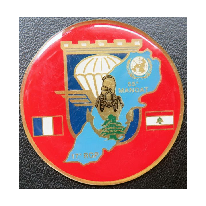 17° RGP : médaille plaque de 6,5 cm 55° mandat au Liban