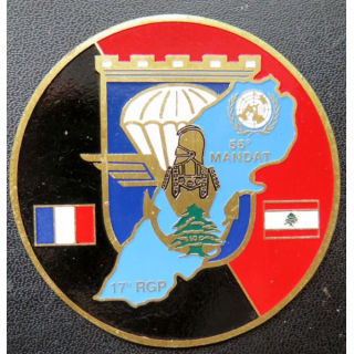 17° RGP : médaille plaque de 7,3 cm 55° mandat au Liban