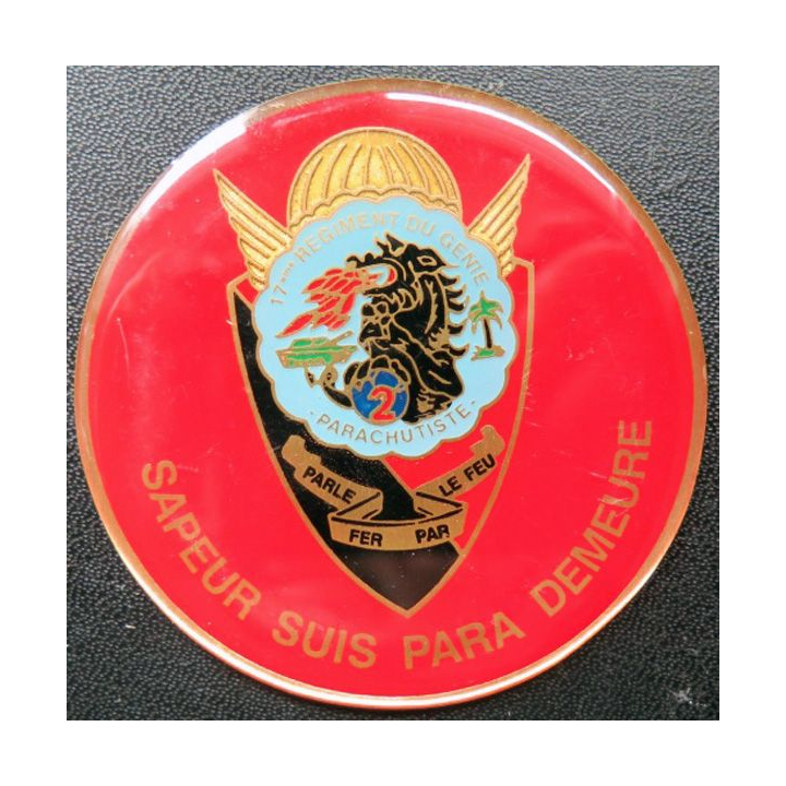 17° RGP : médaille plaque de 7,2 cm de la 2° compagnie de combat