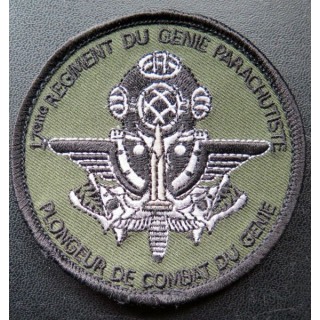 17° RGP : insigne tissu 8 cm des plongeurs de combat du 17° RGP sur scratch