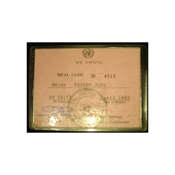 DOCUMENT DE CARTE DIDENTITÉ DE L'UNIFIL