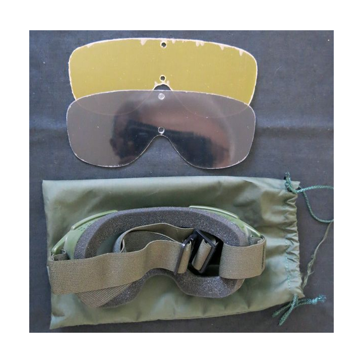 Masque de conduite type opération Daguet couleur kaki "Bollé" TU  (Neuf) avec verres colorés