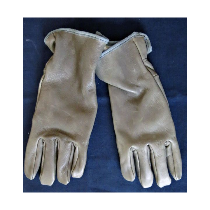 Paire de Gants de combat "cuir" vert avec feutrine blanche intérieure armée française taille 8 Ets SF