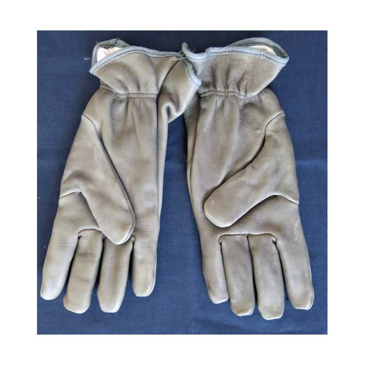 Paire de Gants de combat "cuir" vert avec feutrine blanche intérieure armée française taille 8 Ets SF