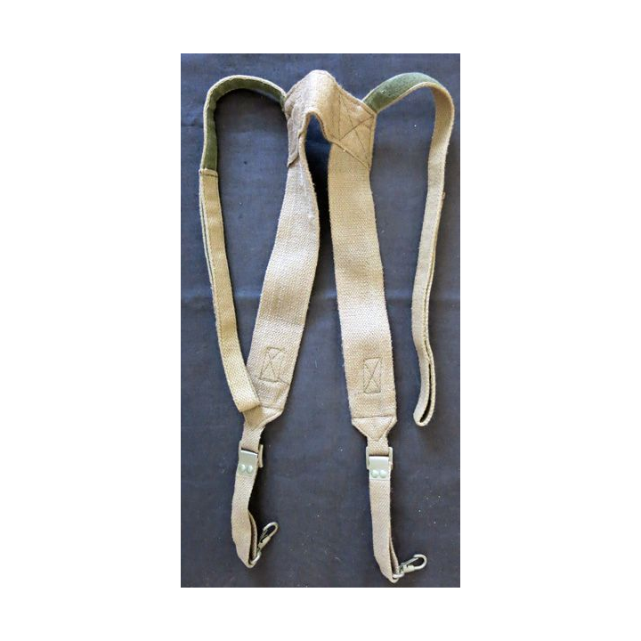 MILITARIA : bretelles de support de ceinturon avec sangles métalliques