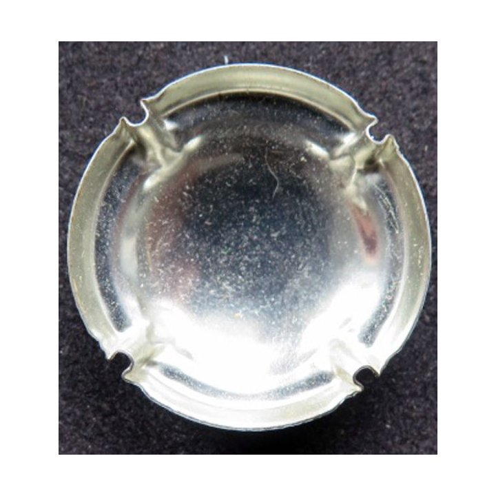 Capsule Muselet de champagne Taittinger n° 114e brut, gris et blanc