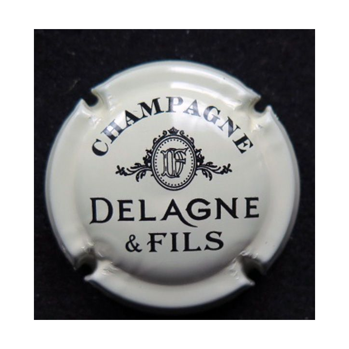 Capsule Muselet de bouteille de champagne Delagne n°1 Crème et noir