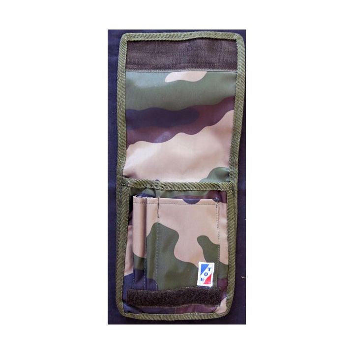 MILITARIA : Pochette TOE camouflée grand  modèle 16 X 20 ouverte 38,5 X 16