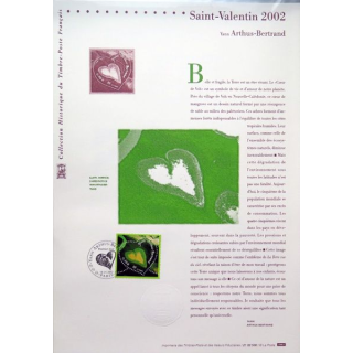 Document philatéliques officiels la poste Saint Valentin 2002