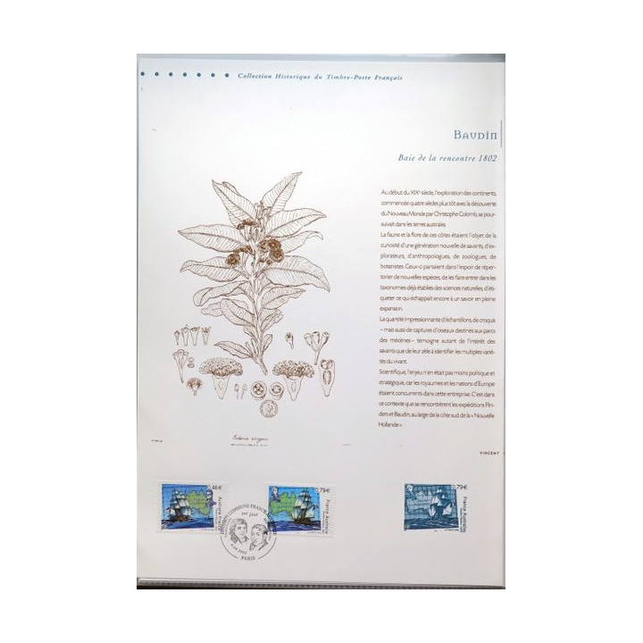 Document philatéliques officiels la poste France Autralie Australia (double page)