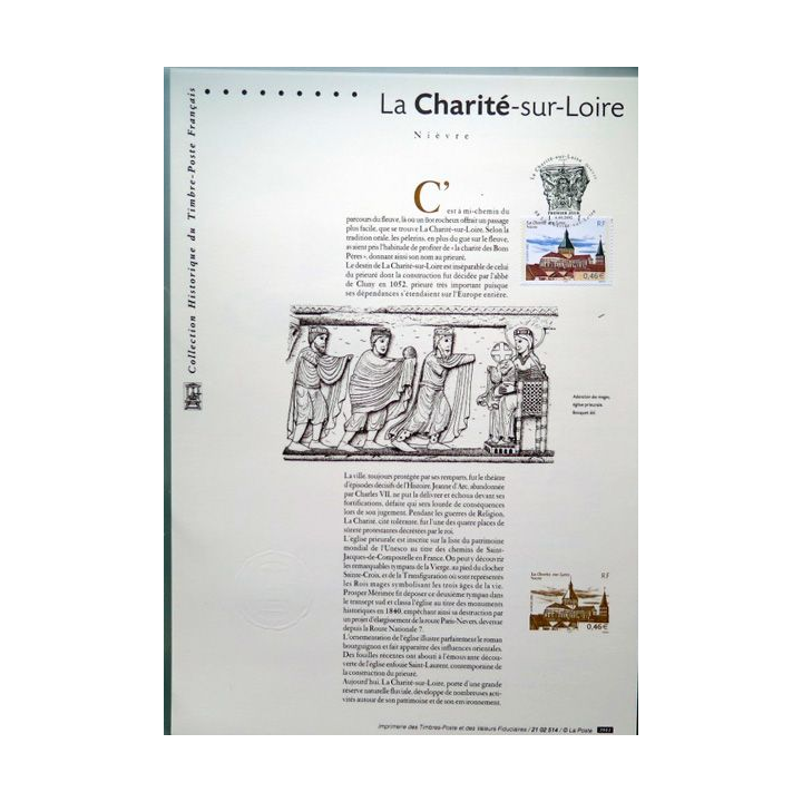 Document philatéliques officiels la poste La Charité sur Loire Nièvre