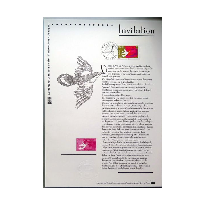 Document philatéliques officiels la poste Invitation