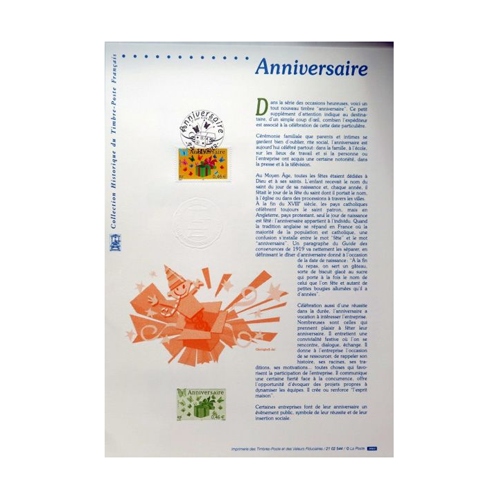 Document philatéliques officiels la poste Anniversaire