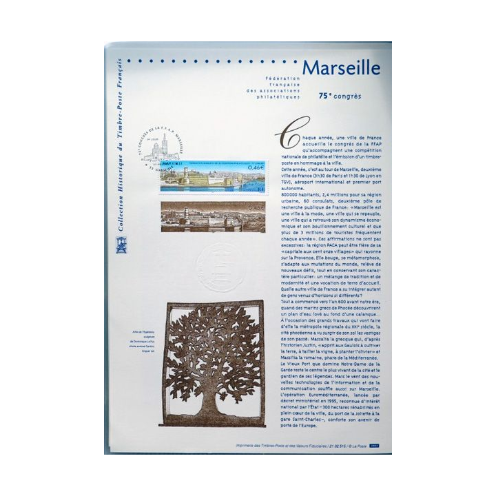 Document philatéliques officiels la poste Marseille 75° Congrès