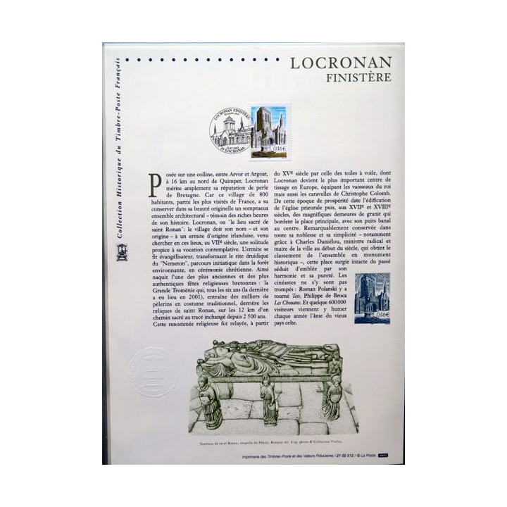 Document philatéliques officiels la poste Locronan Finistère