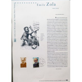 Document philatéliques officiels la Poste Émile Zola 1840 - 1902