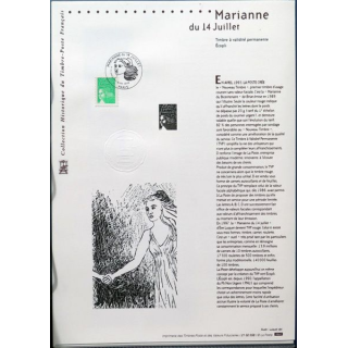 Document philatéliques officiels la Poste Marianne du 14 juillet