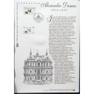 Document philatéliques officiels la Poste Alexandre Dumas 1802 - 1870