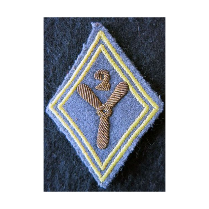 LOSANGE DE BRAS MODÈLE 45 : ALAT GH N°2 AFN 1956 modèle officier en cannetille