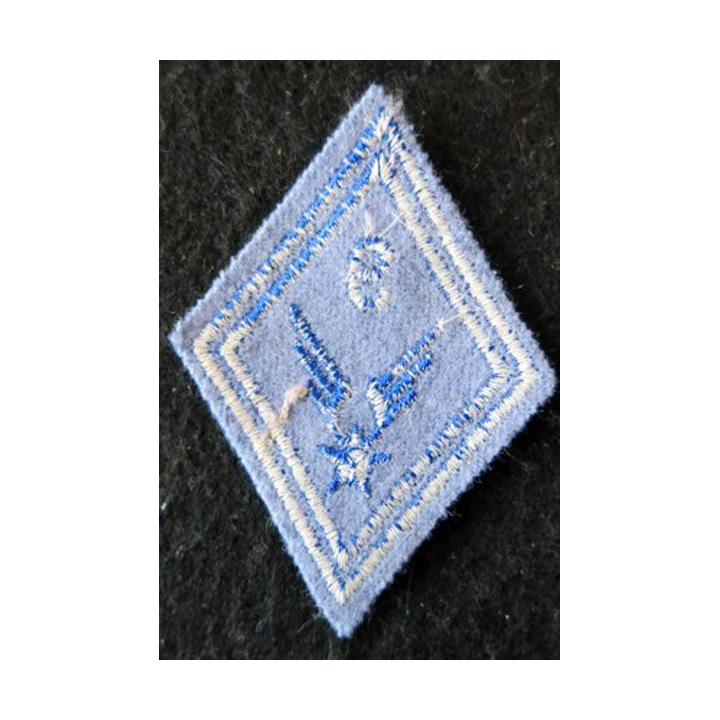 LOSANGE DE BRAS MODÈLE 45 : 9° RSAM ALAT (matériel) fil de laine bleu