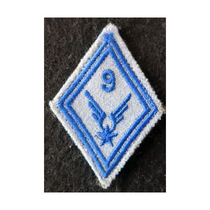 LOSANGE DE BRAS MODÈLE 45 : 9° RSAM ALAT (matériel) fil de laine bleu