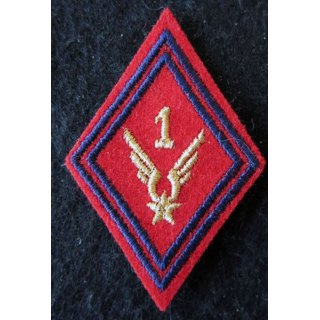 LOSANGE DE BRAS MODÈLE 45 : Modèle sous-officiers du 1° GAOA ALAT (Artillerie) fil doré