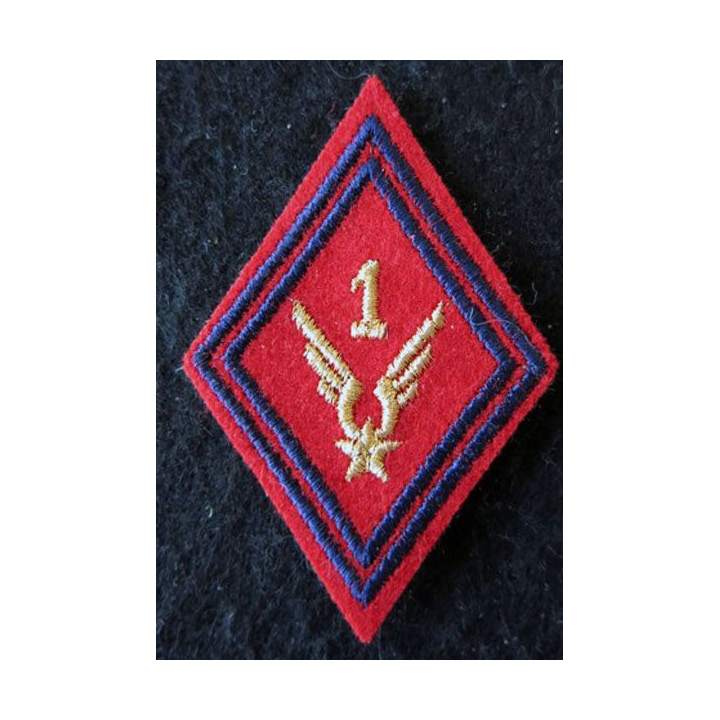 LOSANGE DE BRAS MODÈLE 45 : Modèle sous-officiers du 1° GAOA ALAT (Artillerie) fil doré