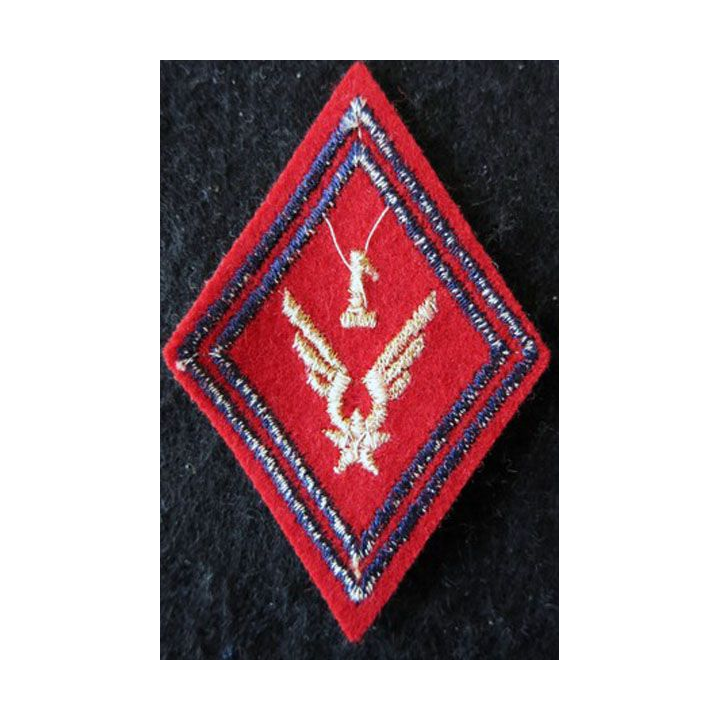 LOSANGE DE BRAS MODÈLE 45 : Modèle sous-officiers du 1° GAOA ALAT (Artillerie) fil doré