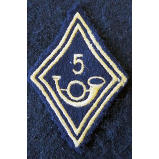 LOSANGE DE BRAS MODÈLE 45 : 5° BCP, modèle Troupe chasseurs à pied 1945-1962