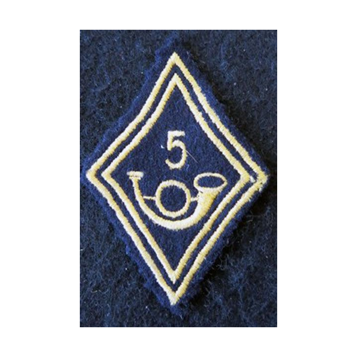 LOSANGE DE BRAS MODÈLE 45 : 5° BCP, modèle Troupe chasseurs à pied 1945-1962