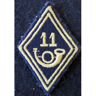 LOSANGE DE BRAS MODÈLE 45 : 11° BCA modèle Troupe fil de laine Chiffre 11 large