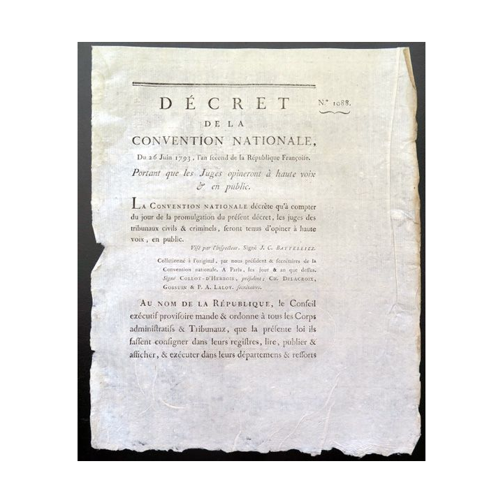 Décret de la Convention nationale n° 1088 du 26 juin 1793 