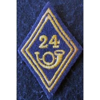 LOSANGE DE BRAS MODÈLE 45 : Modèle troupe 24° BCA, 24° BCP puis GC modèle sous-officiers chasseurs Alpins, à pied ou mécanisé
