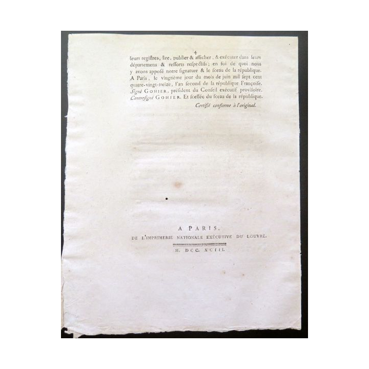 Décret de la Convention nationale N° 1055 du 16 juin 1793
