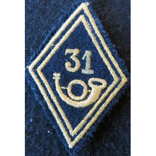 LOSANGE DE BRAS MODÈLE 45 : 31° BCP, 31° GCP modèle Troupe chasseurs à pied ou parachutiste
