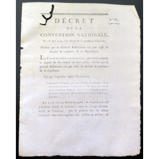 Décret de la Convention nationale N° 883 du 18 mai 1793  Kellermann