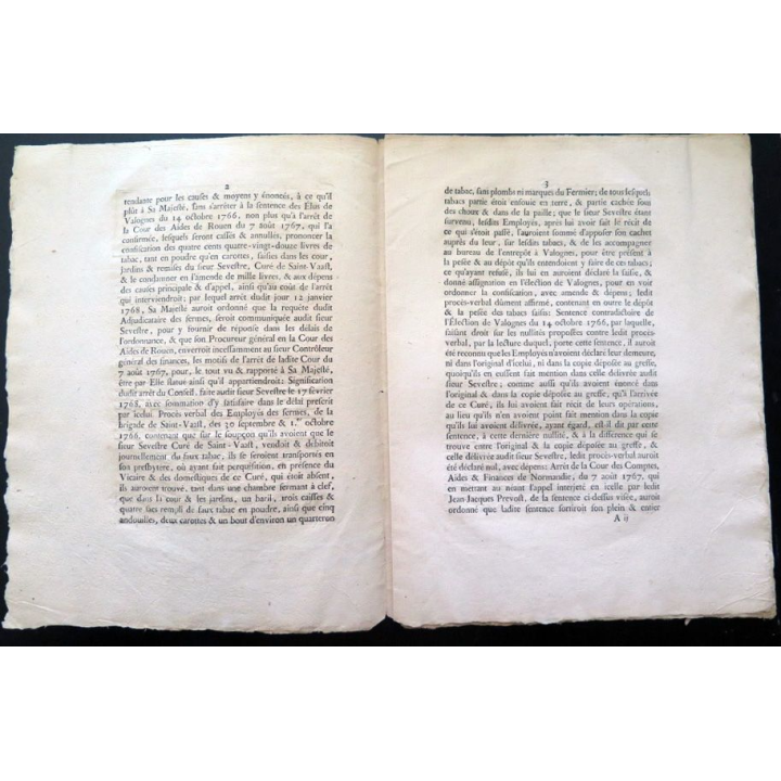 Arrests du conseil d'Etat du Roi relatif à la saisie de faux tabac ... 1768 1769