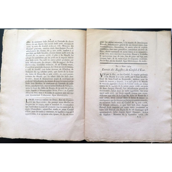 Arrests du conseil d'Etat du Roi relatif à la saisie de faux tabac ... 1768 1769